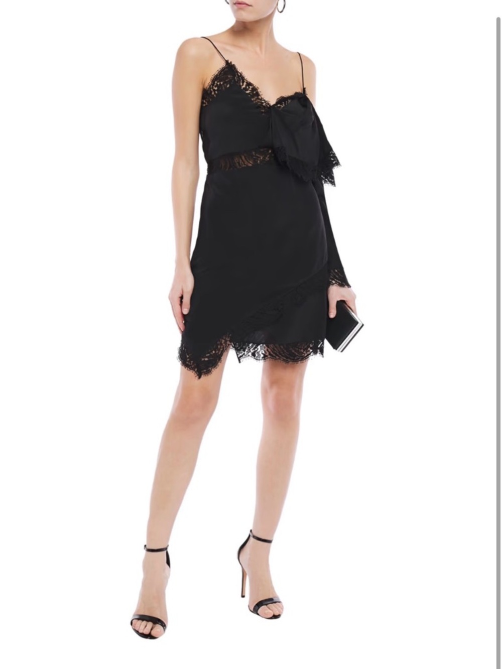 IRO Haven Chantilly lace-trimmed silk dress FR 34